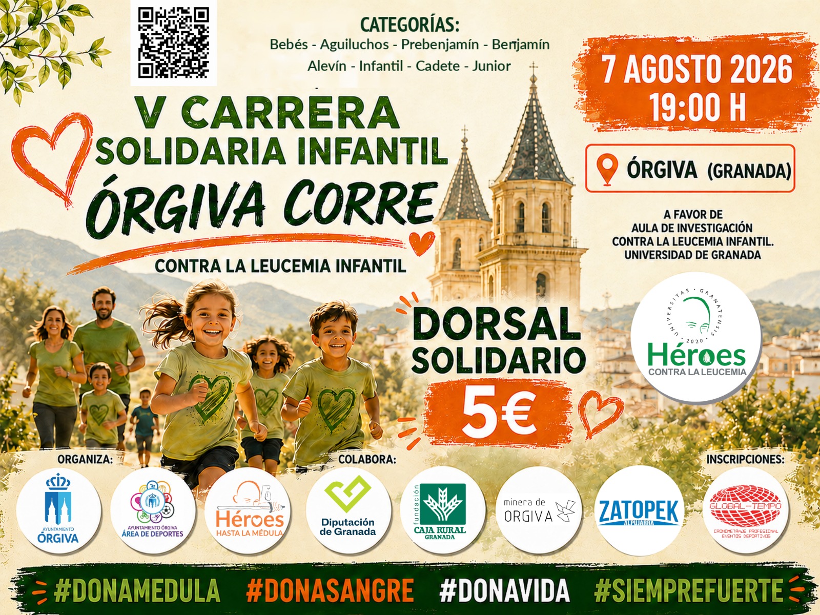 DORSAL SOLIDARIO - NO PARTICIPATIVO - ORGIVA CORRE CONTRA LA LEUCEMIA INFANTIL